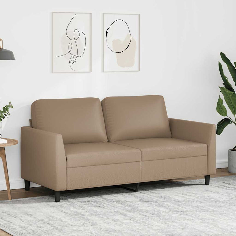 Canapea cu 2 locuri, cappuccino, 140 cm, piele ecologică