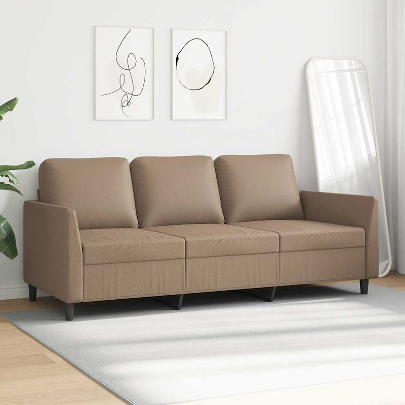 Canapea cu 3 locuri, cappuccino, 180 cm, piele ecologică