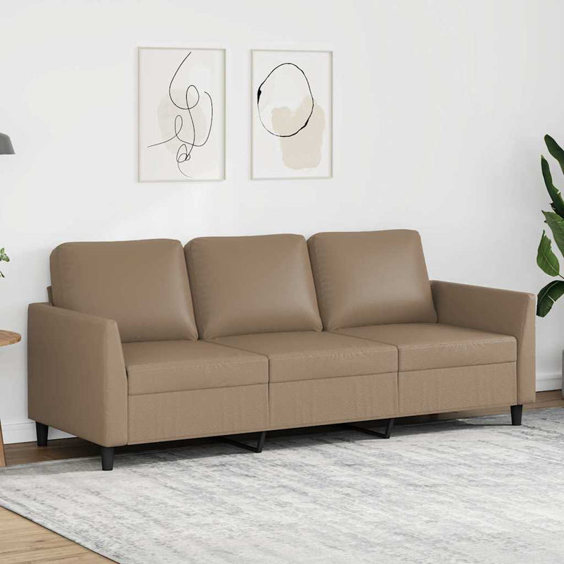 Canapea cu 3 locuri, cappuccino, 180 cm, piele ecologică