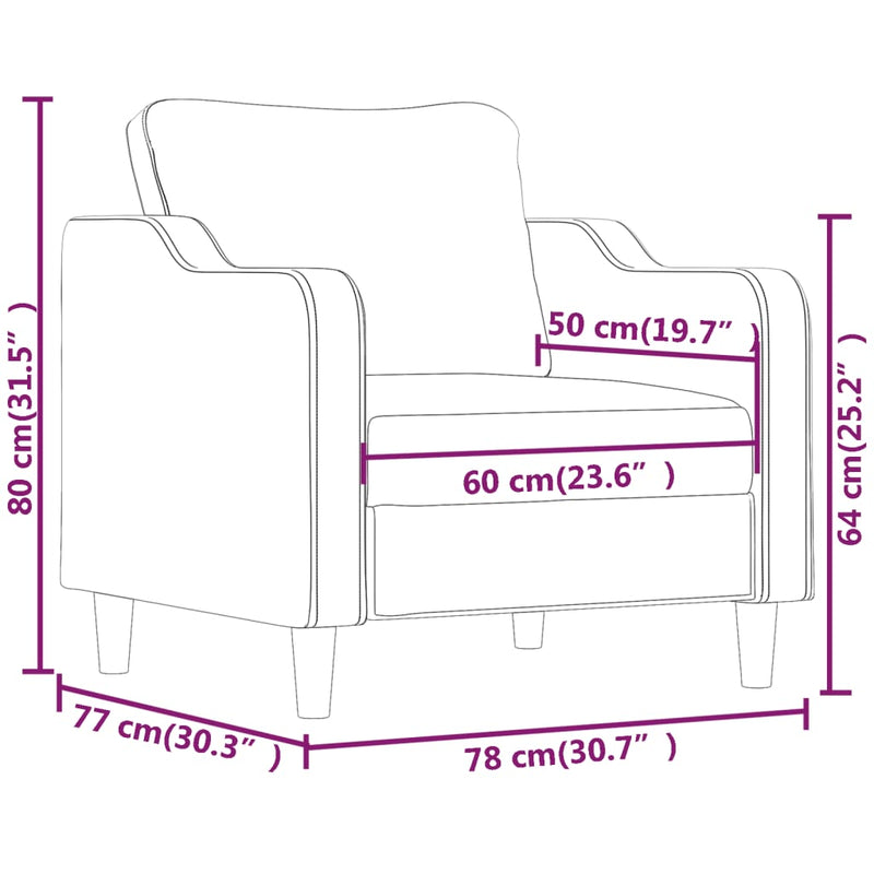 Fotoliu canapea, maro, 60 cm, material textil