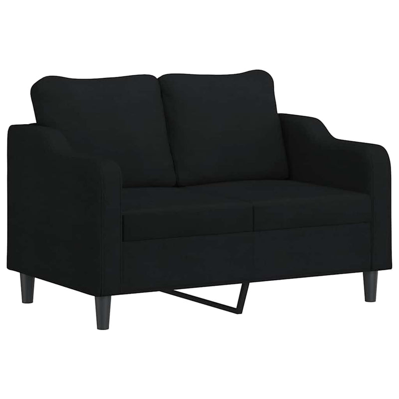 Canapea cu 2 locuri, negru, 120 cm, material textil