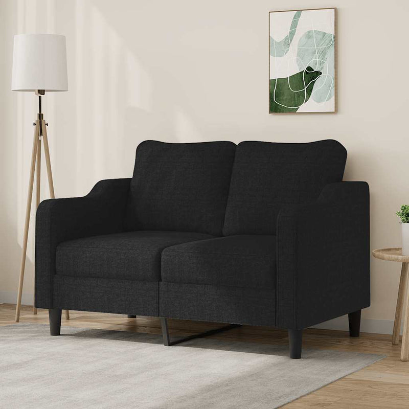 Canapea cu 2 locuri, negru, 120 cm, material textil