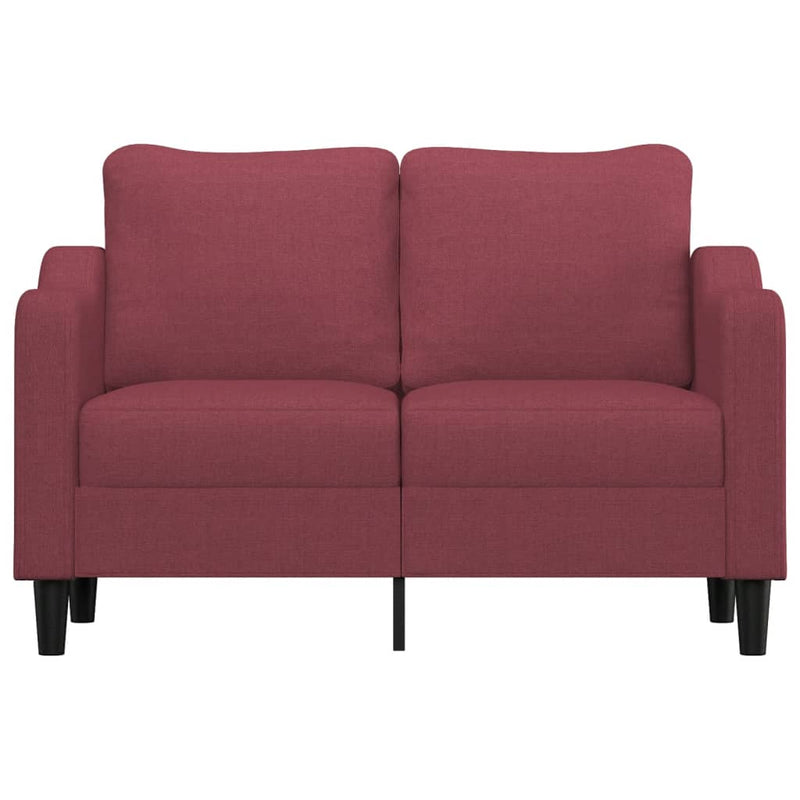 Canapea cu 2 locuri, roșu vin, 120 cm, material textil
