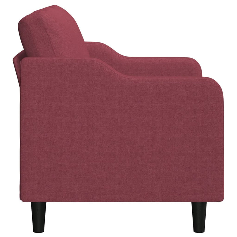 Canapea cu 2 locuri, roșu vin, 120 cm, material textil