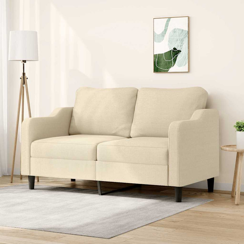 Canapea cu 2 locuri, crem, 140 cm, material textil