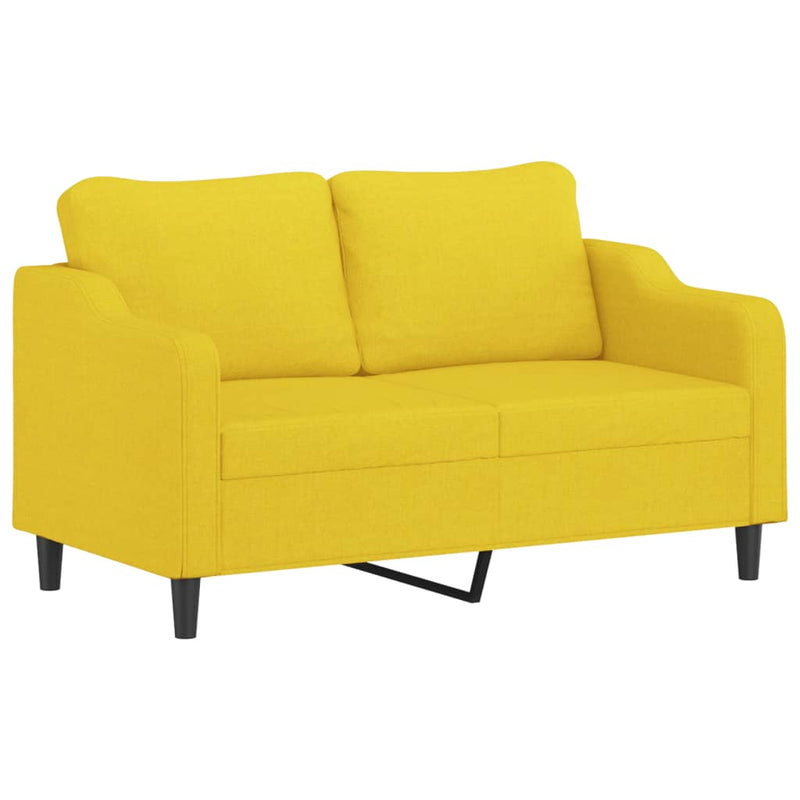 Canapea cu 2 locuri, galben deschis, 140 cm, material textil