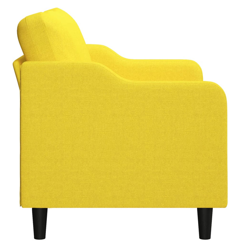 Canapea cu 2 locuri, galben deschis, 140 cm, material textil