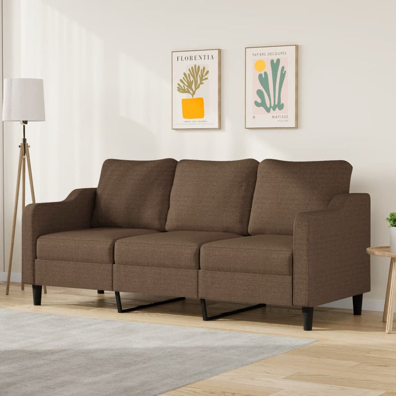 Canapea cu 3 locuri, maro, 180 cm, material textil