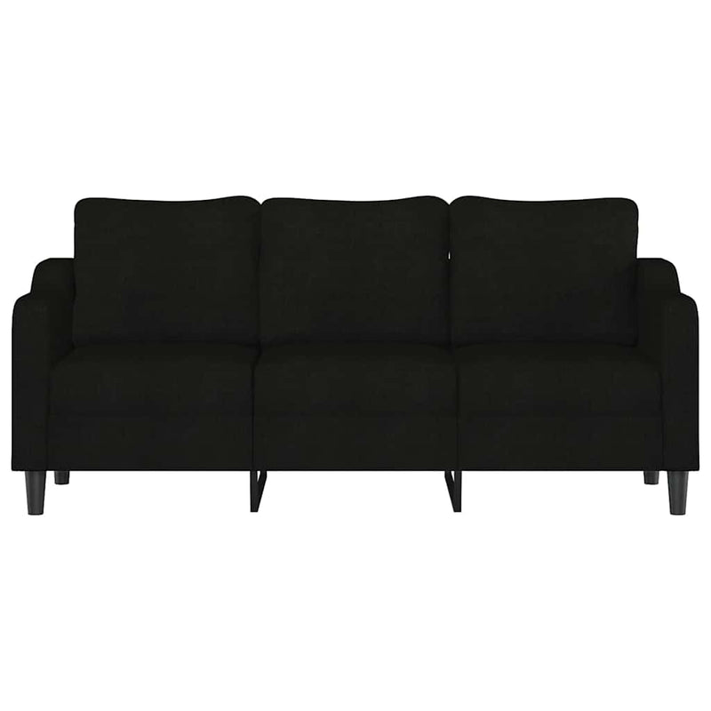 Canapea cu 3 locuri, negru, 180 cm, material textil