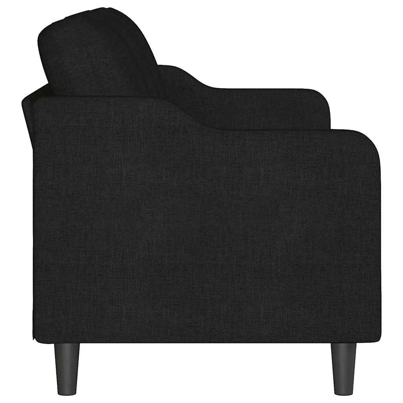 Canapea cu 3 locuri, negru, 180 cm, material textil