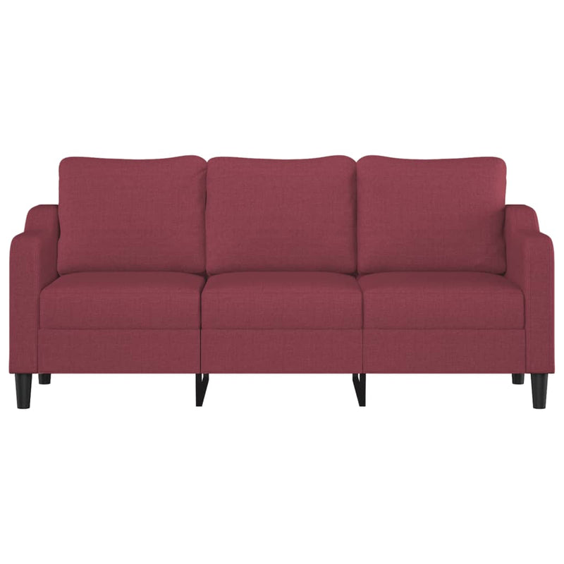 Canapea cu 3 locuri, roșu vin, 180 cm, material textil