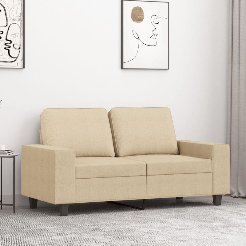Canapea cu 2 locuri, crem, 120 cm, material textil