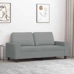Canapea cu 2 locuri, gri deschis, 140 cm, material textil