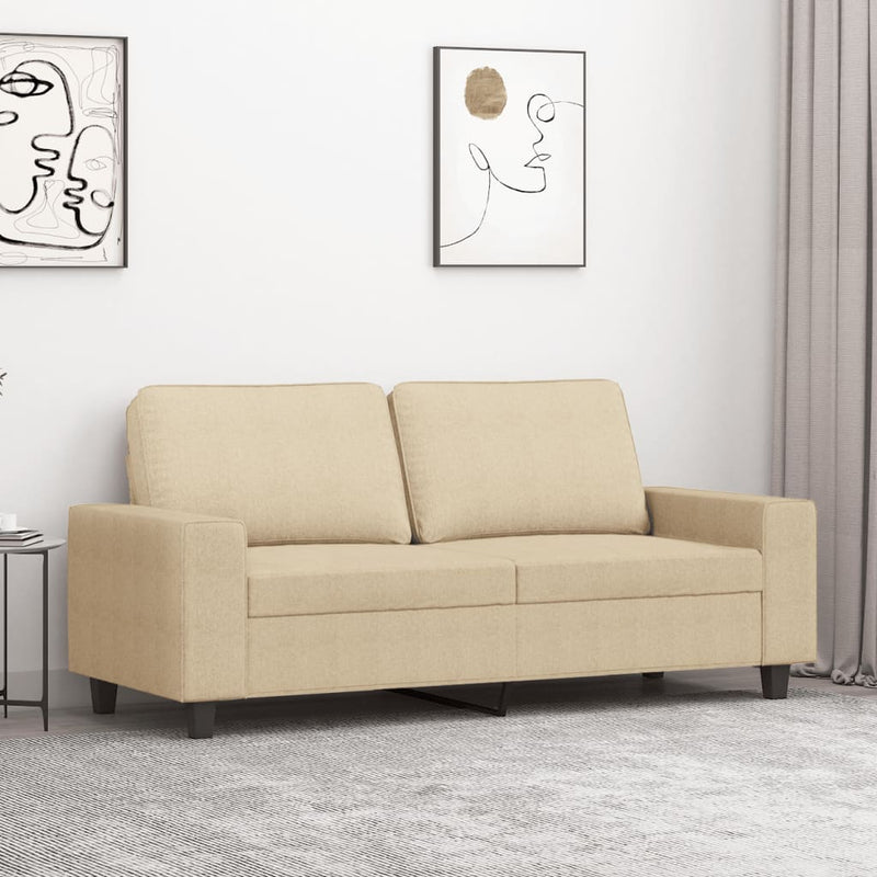 Canapea cu 2 locuri, crem, 140 cm, material textil