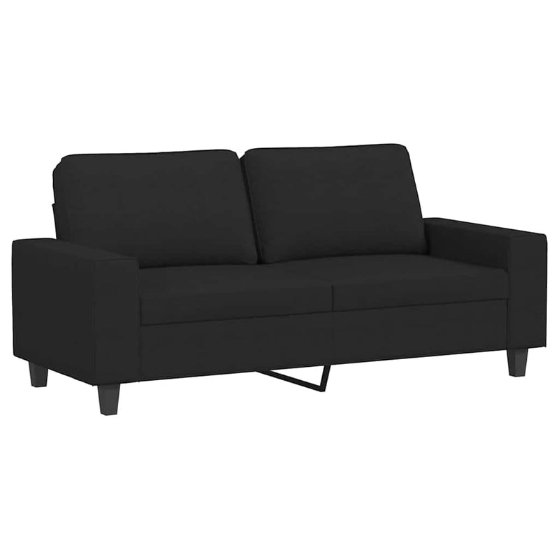 Canapea cu 2 locuri, negru, 140 cm, material textil