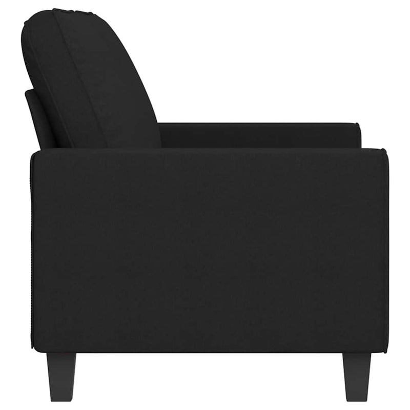 Canapea cu 2 locuri, negru, 140 cm, material textil