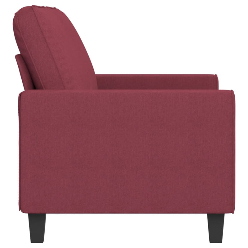 Canapea cu 2 locuri, roșu vin, 140 cm, material textil
