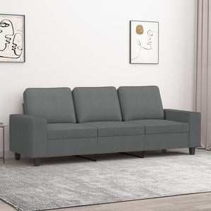 Canapea cu 3 locuri, gri închis, 180 cm, material textil