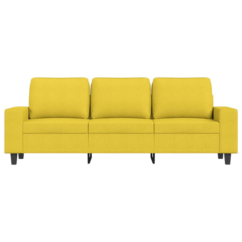 Canapea cu 3 locuri, galben deschis, 180 cm, material textil