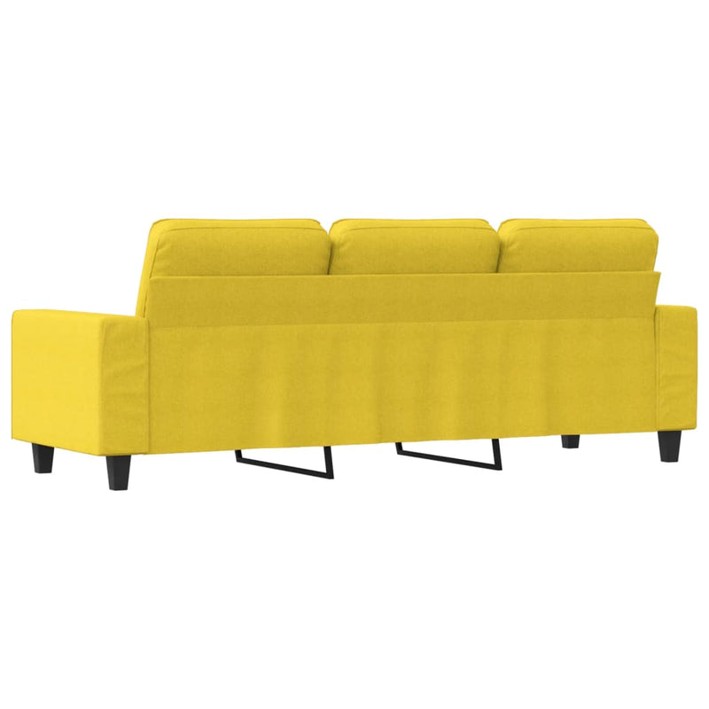 Canapea cu 3 locuri, galben deschis, 180 cm, material textil