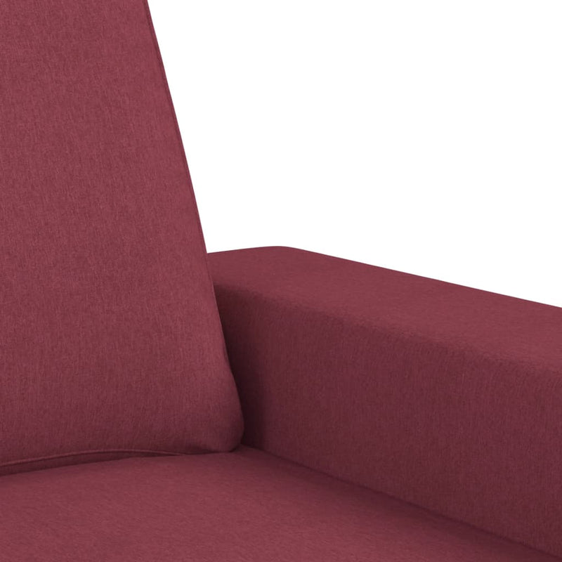 Canapea cu 3 locuri, roșu vin, 180 cm, material textil