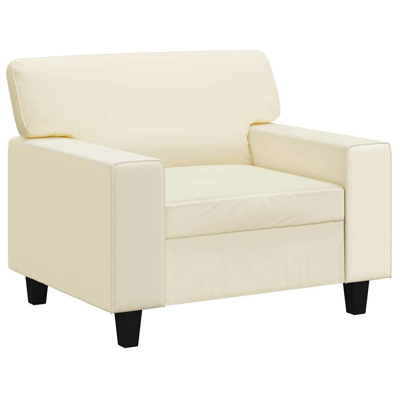 Canapea de o persoană, crem, 60 cm, piele ecologică