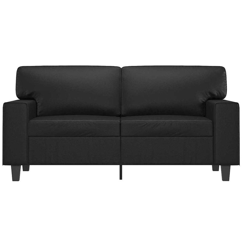 Canapea cu 2 locuri, negru, 120 cm, piele ecologică