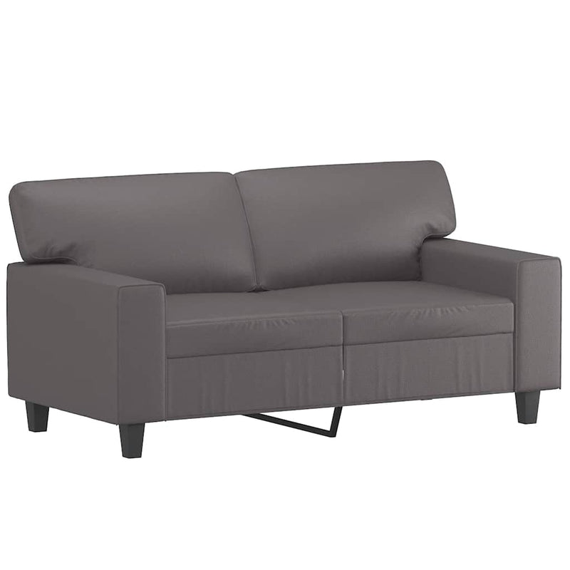 Canapea cu 2 locuri, gri, 120 cm, piele ecologică