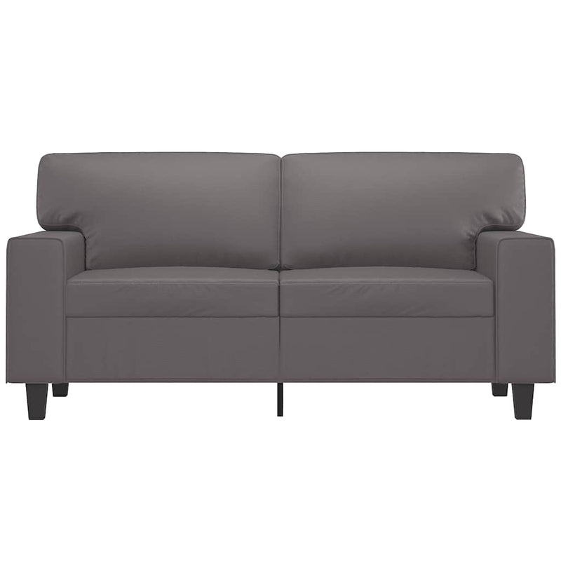 Canapea cu 2 locuri, gri, 120 cm, piele ecologică