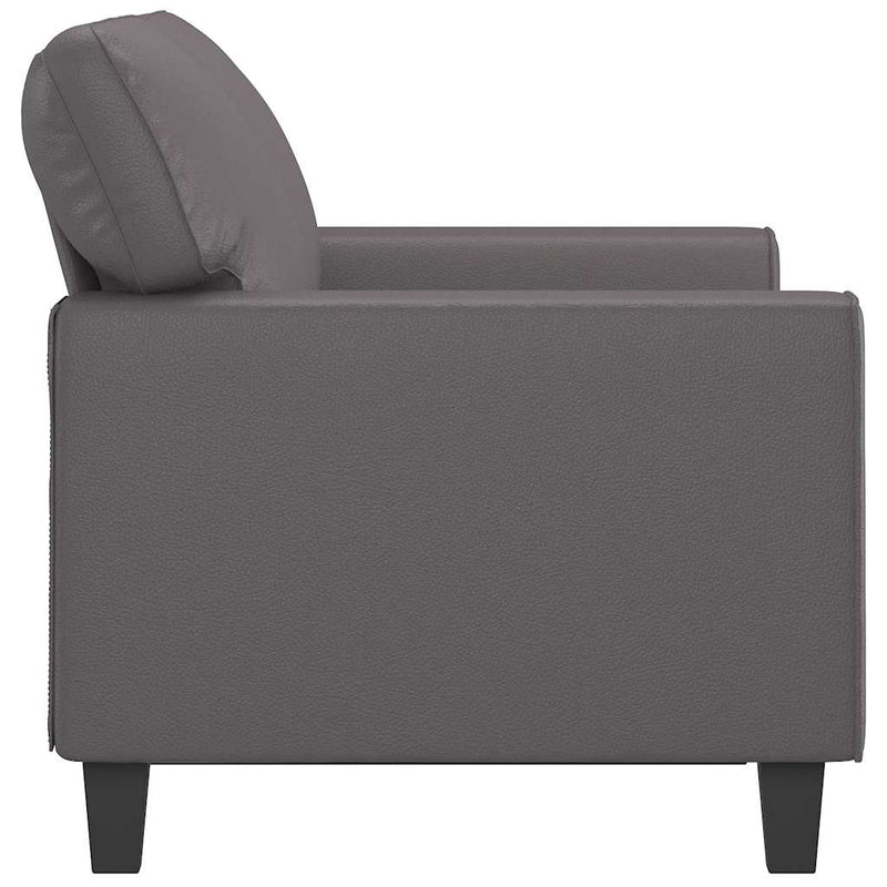 Canapea cu 2 locuri, gri, 120 cm, piele ecologică