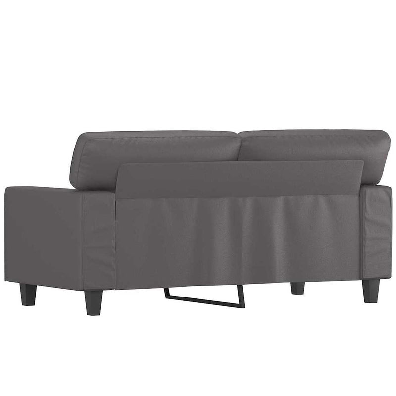 Canapea cu 2 locuri, gri, 120 cm, piele ecologică