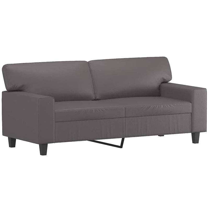 Canapea cu 2 locuri, gri, 140 cm, piele ecologică