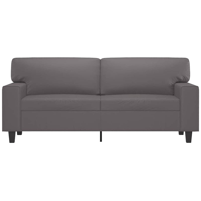 Canapea cu 2 locuri, gri, 140 cm, piele ecologică
