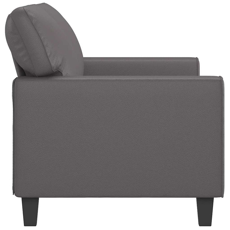 Canapea cu 2 locuri, gri, 140 cm, piele ecologică