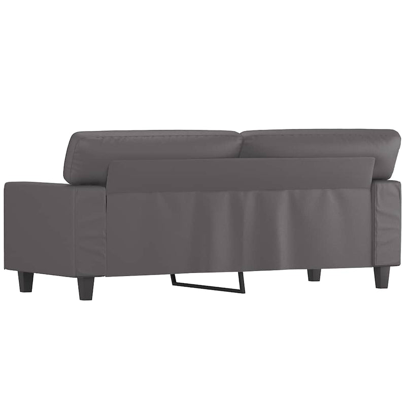 Canapea cu 2 locuri, gri, 140 cm, piele ecologică