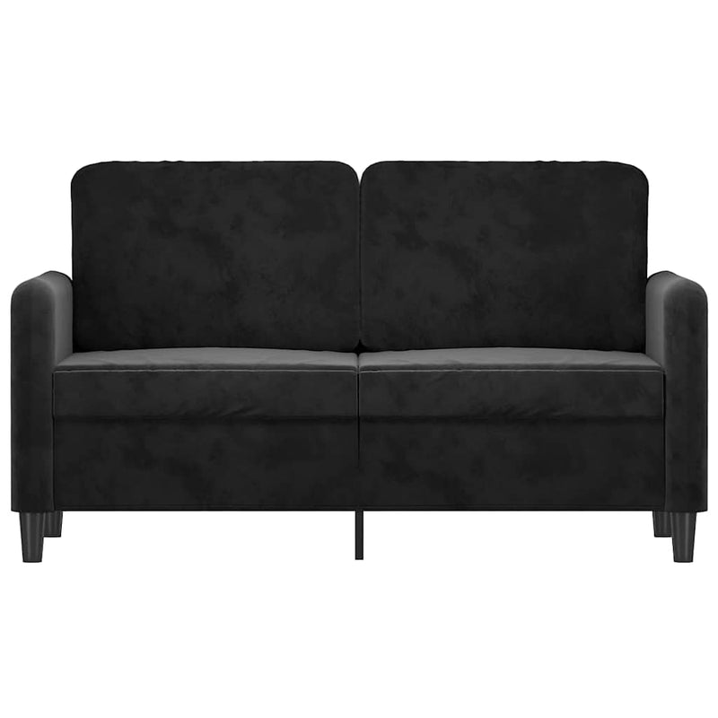 Canapea cu 2 locuri, negru, 120 cm, catifea