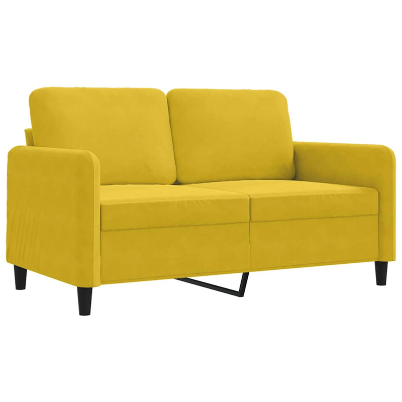 Canapea cu 2 locuri, galben, 120 cm, catifea
