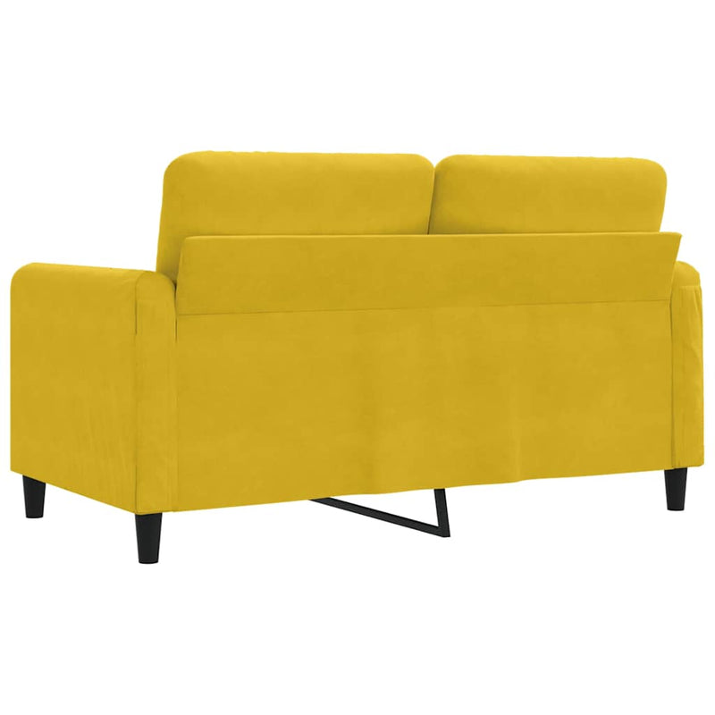Canapea cu 2 locuri, galben, 120 cm, catifea