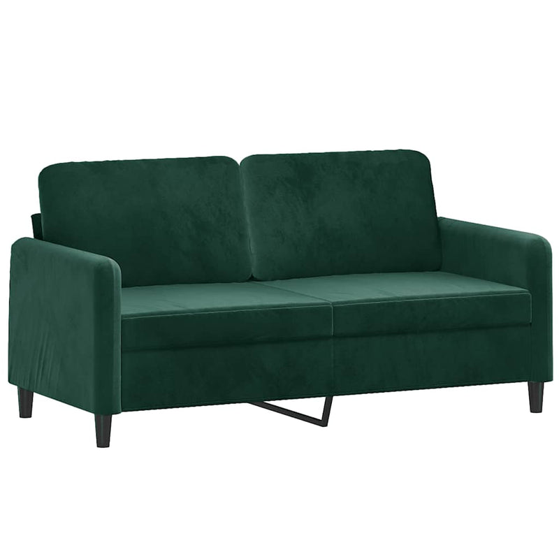 Canapea cu 2 locuri, verde închis, 140 cm, catifea