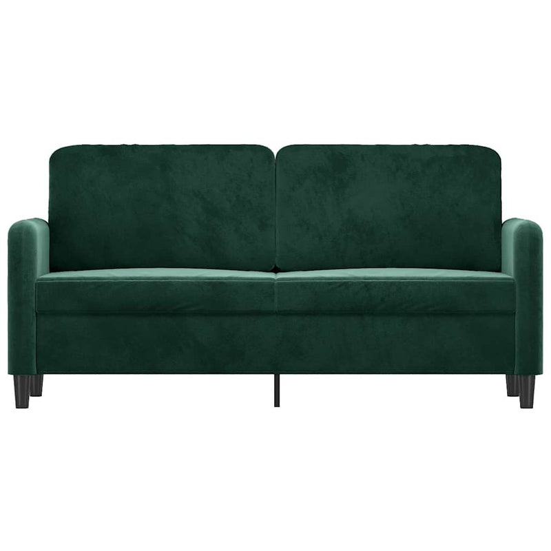 Canapea cu 2 locuri, verde închis, 140 cm, catifea