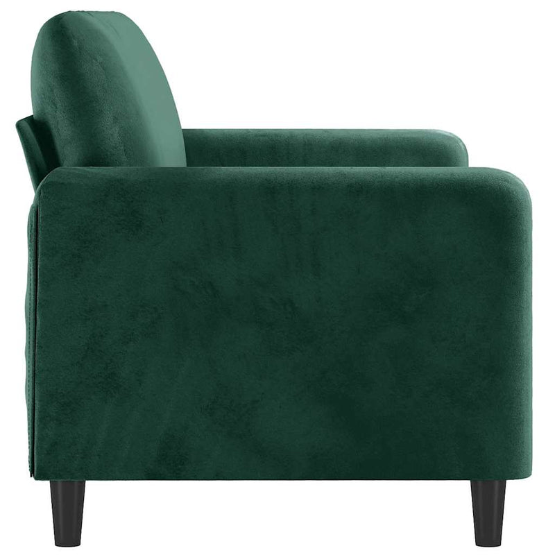 Canapea cu 2 locuri, verde închis, 140 cm, catifea