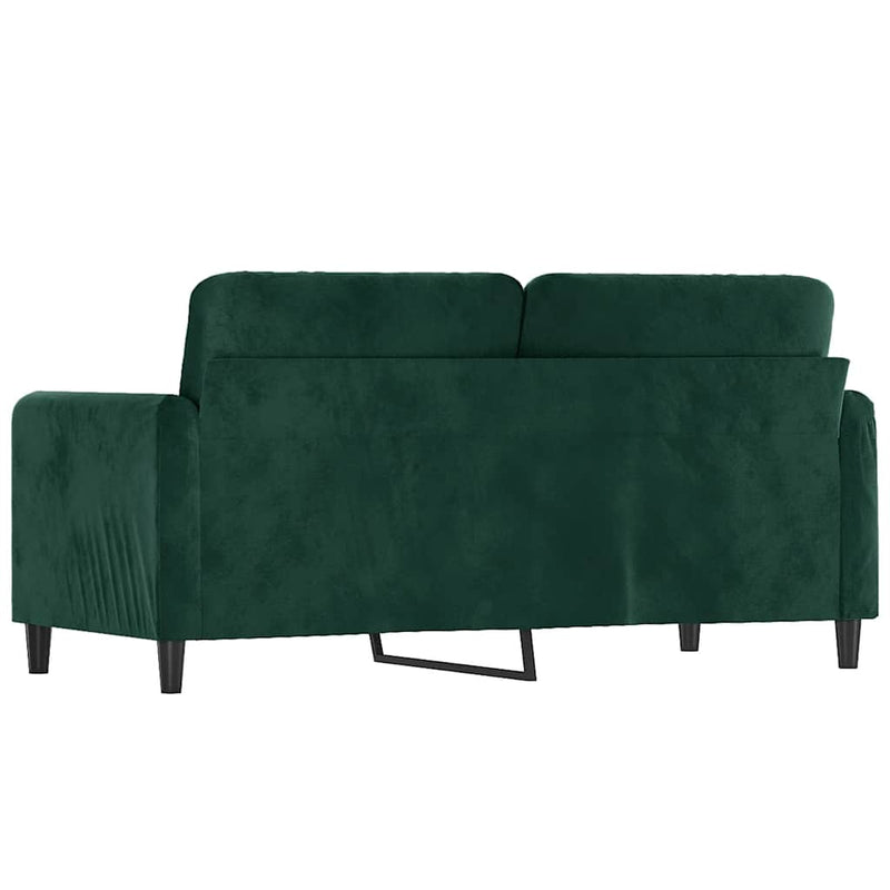 Canapea cu 2 locuri, verde închis, 140 cm, catifea