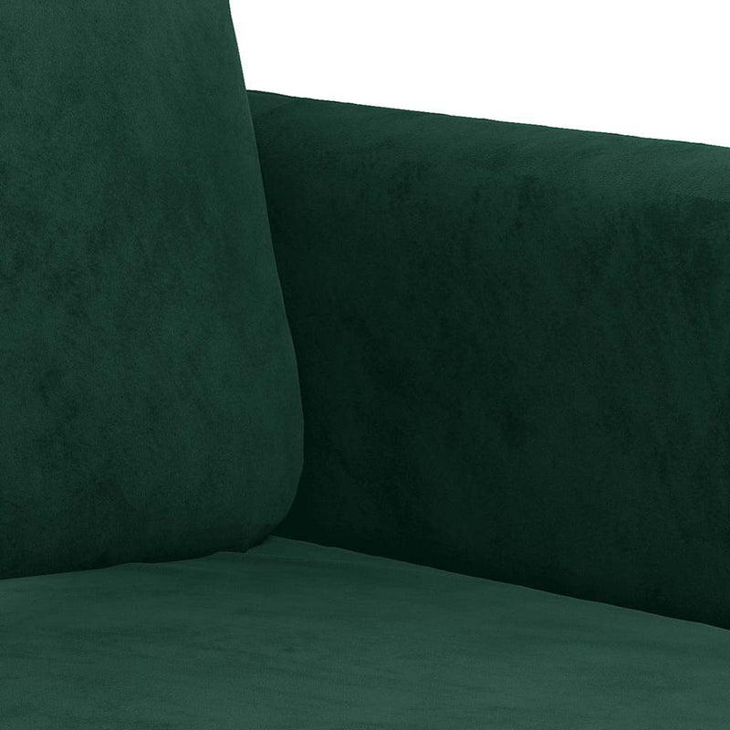 Canapea cu 2 locuri, verde închis, 140 cm, catifea