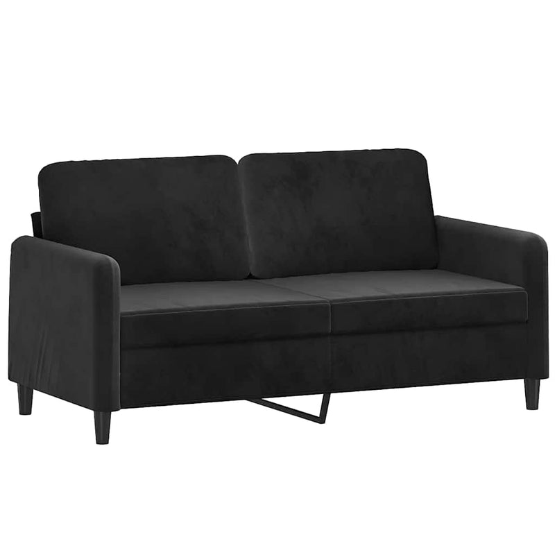 Canapea cu 2 locuri, negru, 140 cm, catifea