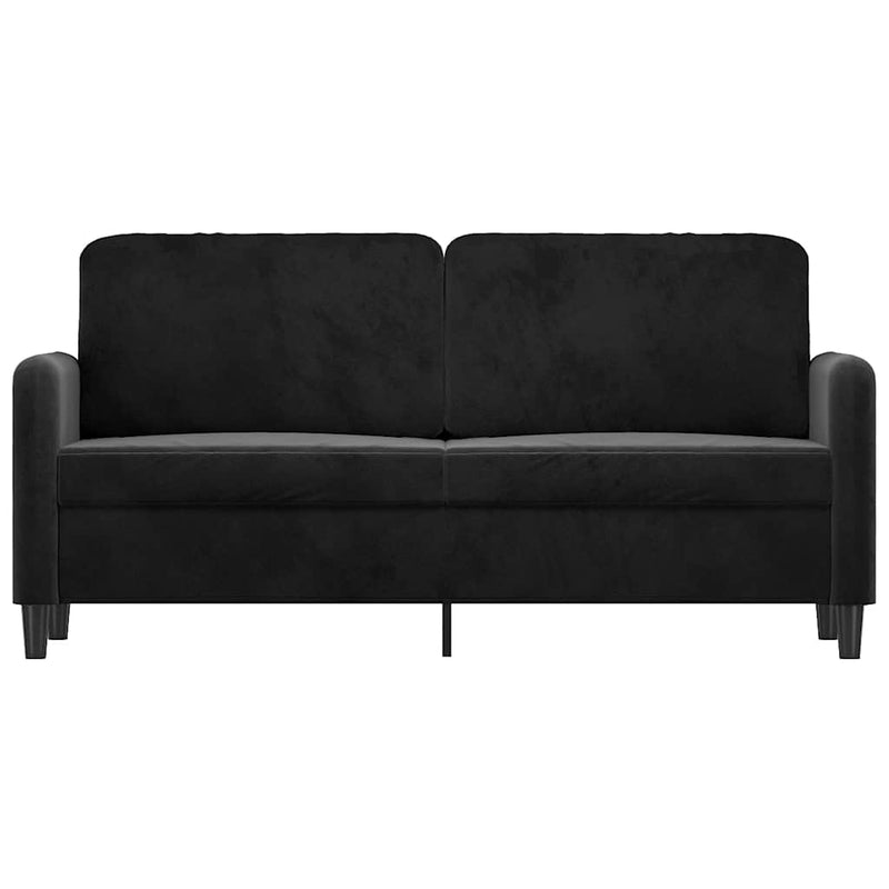 Canapea cu 2 locuri, negru, 140 cm, catifea