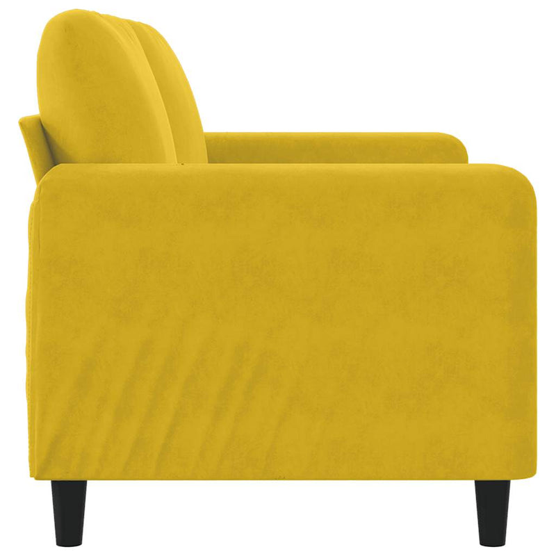 Canapea cu 2 locuri, galben, 140 cm, catifea