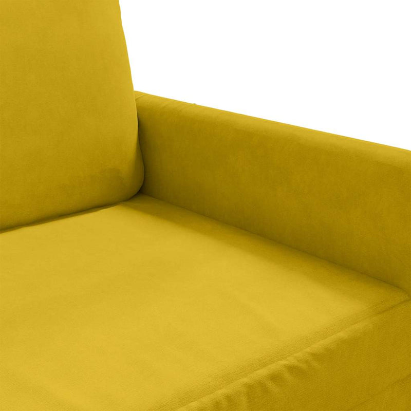 Canapea cu 2 locuri, galben, 140 cm, catifea