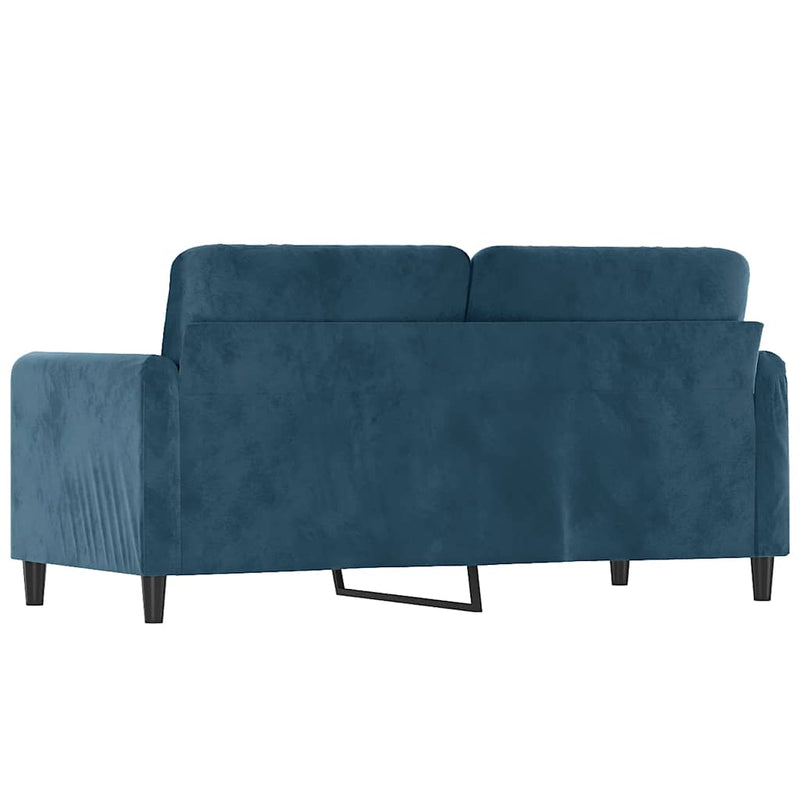 Canapea cu 2 locuri, albastru, 140 cm, catifea