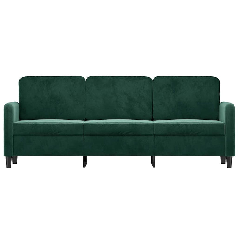 Canapea cu 3 locuri, verde închis, 180 cm, catifea
