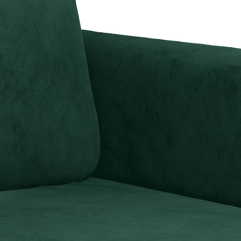 Canapea cu 3 locuri, verde închis, 180 cm, catifea